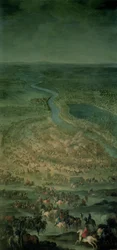 Slaget ved Senta, 11. september 1697, hvor de keiserlige troppene til det østerrikske imperiet under Eugene av Savoy (1663-1736) beseiret den tyrkiske hæren